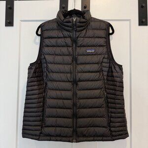 Patagonia Women’s Down Sweater Vest Black XL Goose Down Full Zip Pockets
